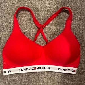 Red Tommy Hilfiger sports bra